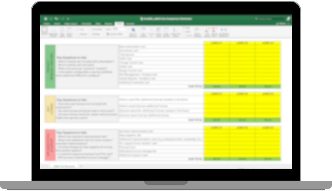 Cost comparison worksheet Blog graphic